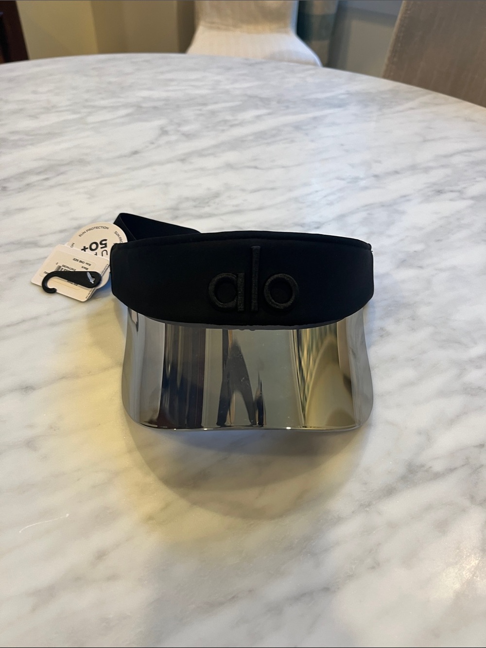 ALO Yoga Airlift Black Visor with Reflective Silver Shield